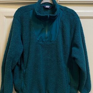 Lands' End Teal Textured Fleece